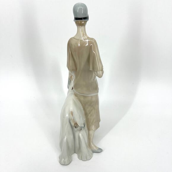 Vintage 1985 Royal Doulton Promenade HN3072 13" Figurine of Woman and Afghan Dog - Picture 4 of 12
